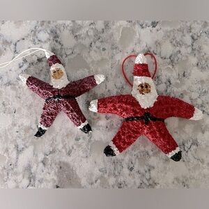 Handpainted Santa Starfish Ornaments